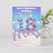 18-jarige Happy Birthday-kaart (Staand voorkant)