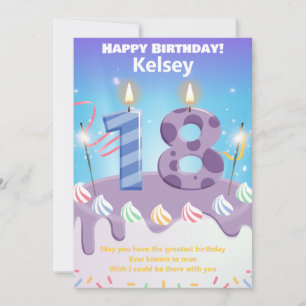 18-jarige Happy Birthday-kaart