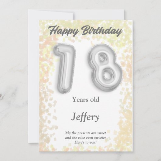 18-jarige Happy Birthday-kaart (Voorkant)