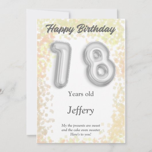 18-jarige Happy Birthday-kaart (Achterkant)