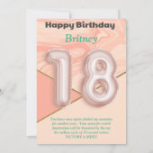 18-jarige meisjes Happy Birthday-kaart (Achterkant)