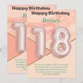 18-jarige meisjes Happy Birthday-kaart (Voorkant / Achterkant)