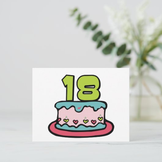 18-jarige verjaardagskaart briefkaart (Staand voorkant)