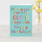 18-jarigen 6570-dagenmijlpaal 18-jarig Kaart (Gele Bloem)