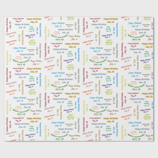 18 juli, cadeaupapier voor cadeautjes (Vlak)