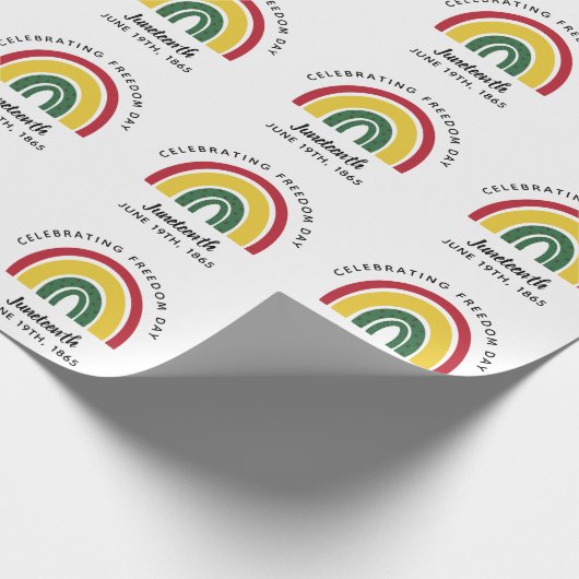 18 juni 1865 Rainbow Celebrating Freedom Day Cadeaupapier (Hoek)