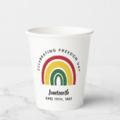 18 juni 1865 Rainbow Celebrating Freedom Day Papieren Bekers (Voorkant)