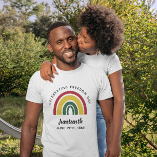 18 juni 1865 Rainbow Celebrating Freedom Day T-shirt