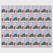 18 Kerstmis met wielrenner Cadeaupapier (Vlak)