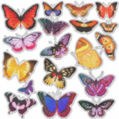 18 Kleurrijke  Art Vlinders, Blad 2 Sticker (Voorkant)