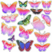 18  kunst vlinders, regenboog, Paarse, groen Sticker (Voorkant)