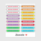 18 Labelstickers met volledige naam - Schoolstuden Sticker (Vel)