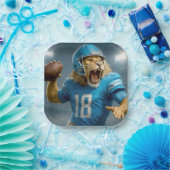 #18 Lion Football Speler Papieren Bordje (Feest)
