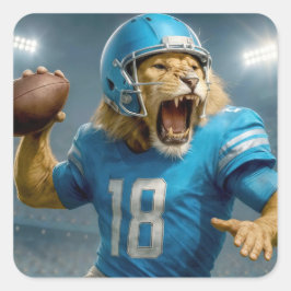 #18 Lion Football Speler Vierkante Sticker