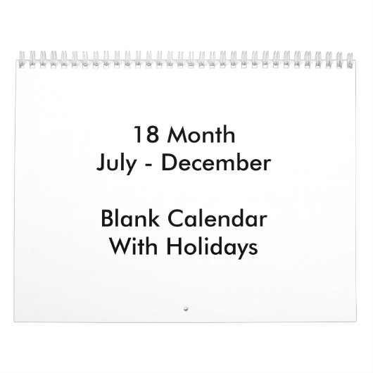 18 Maanden Lege Kalender Met Feestdagen (Hoes)