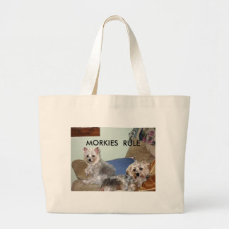 18 MAART 2008 009_edited, MORKIES RULE Grote Tote Bag
