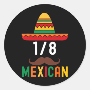 18 Mexicaanse grappige Cinco de Mayo Sombrero snor Ronde Sticker
