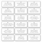 18 Moderne Huwelijk Ontvanger Individueel Adres Sticker (Voorkant)