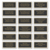 18 Naam individuele ontvanger: Gold Black Sticker (Voorkant)