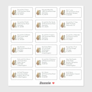 18 Naam ontvanger Adres Muizen Kerstmis Sticker