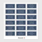 18 Naam van de individuele ontvanger Adres Navy Wh Sticker (Vel)