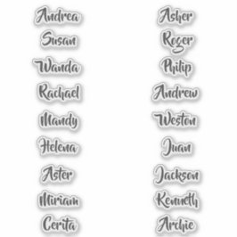 18 Namen Aangepaste tekststripboek Word Set Sticke Sticker