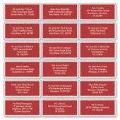 18 namen van individuele ontvangers adressen rood sticker (Voorkant)