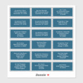 18 namen van individuele ontvangers adressen turqu sticker (Vel)