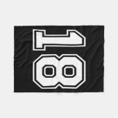 18 Number Eighteen Team Sports Graphic Matching Va Fleece Deken (Voorkant (Horizontaal))