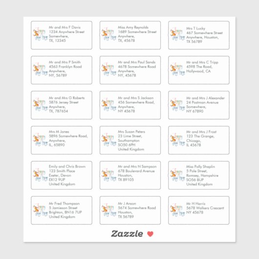 18 Ontvankelijke naam Adres rendierlijk gelukkig n Sticker (Vel)