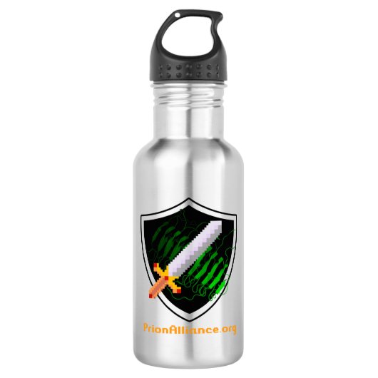 18 oz Staal flesje met PrionAlliance logo Waterfles (Voorkant)
