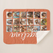 18 Photo Collage with Large Script - Terra Cotta  Sherpa Deken (Voorkant (horizontaal))