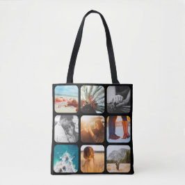 18 Photo Double Sided Black Carry Bag Tote Bag