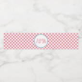 18 procent Groovy Pink Check 18e verjaardag Waterfles Etiket (Enkel label)