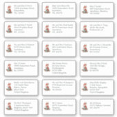 18 Recipient Name Address Reindeer Kerstmis Sticker (Voorkant)