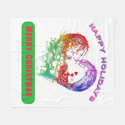 18.santa claus vrome kerstcadeautjes voor trending fleece deken (Voorkant (Horizontaal))