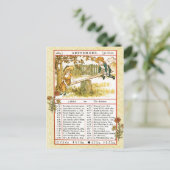 18 september 1884 Almanac.  Weegschaal, de balans Briefkaart (Staand voorkant)