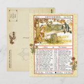 18 september 1884 Almanac.  Weegschaal, de balans Briefkaart (Voorkant / Achterkant)