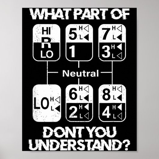 18 Speed What Don't You Understand Funny Truck Dri Poster (Voorkant)