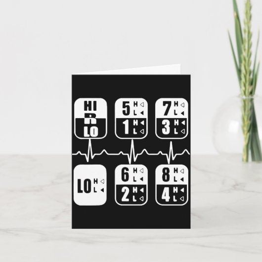 18 Speeds Shift Trucker Heartbeat Funny Truck  Kaart (Voorkant)