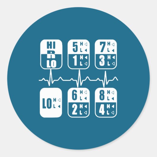 18 Speeds Shift Trucker Heartbeat Funny Truck  Ronde Sticker (Voorkant)