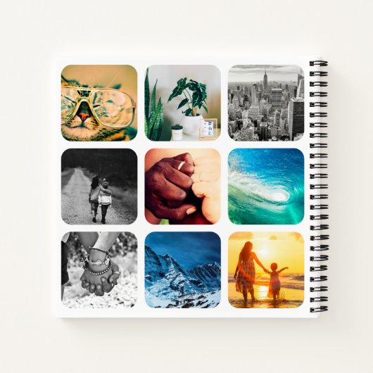 18 Square Photo Collage White Hard Hoesje Journal Notitieboek (Achterkant)