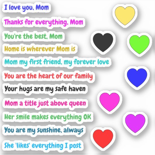 18 STKS - Love Message Stickers voor moeders (Quot (Voorkant)