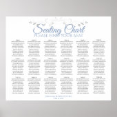 18 Tabel Blauw & White Simple Wedding Seating Char Poster (Voorkant)