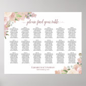 18 Tabel Elegant roze bruinkoolzaadkaart Poster (Voorkant)