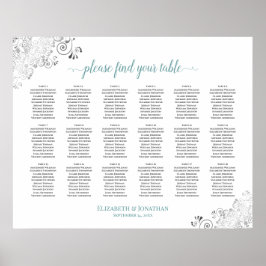 18 Tabel Frilly White Wedding Seating Chart Blauwg Poster