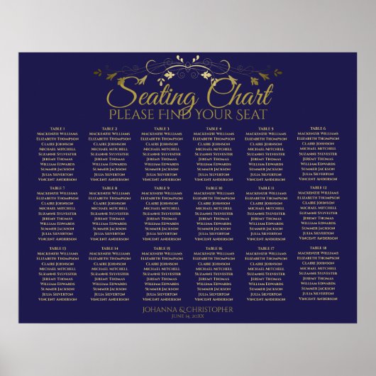 18 Tabel Gold- en marinesleutel (Simple Wedding Se Poster (Voorkant)