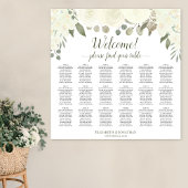 18 Tabel Ivoor White Roses Wedding Seating Chart Poster