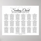 18 Tabel Zilveren Filigree Wedding Seating Chart Poster (Voorkant)
