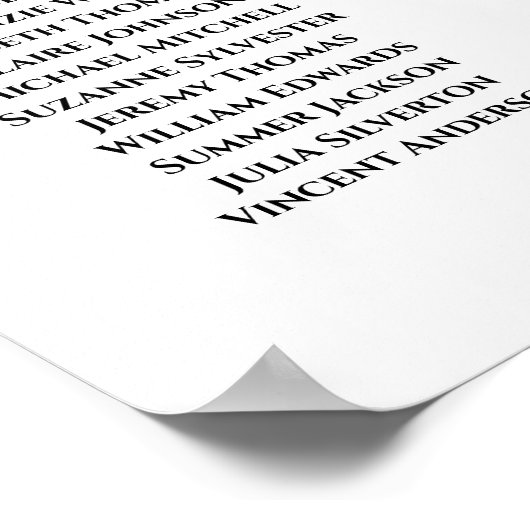 18 Tabel Zilveren Filigree Wedding Seating Chart Poster (Hoek)